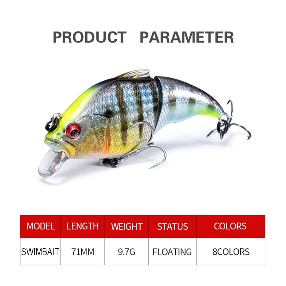 Señuelos de Pesca flotantes, cebo duro Artificial, 7,1 cm, 9,7g, Swimbait, Wobbler Joint, Minnow, Predator, Jerkbait para Lucio, DJY101 - imagen 4