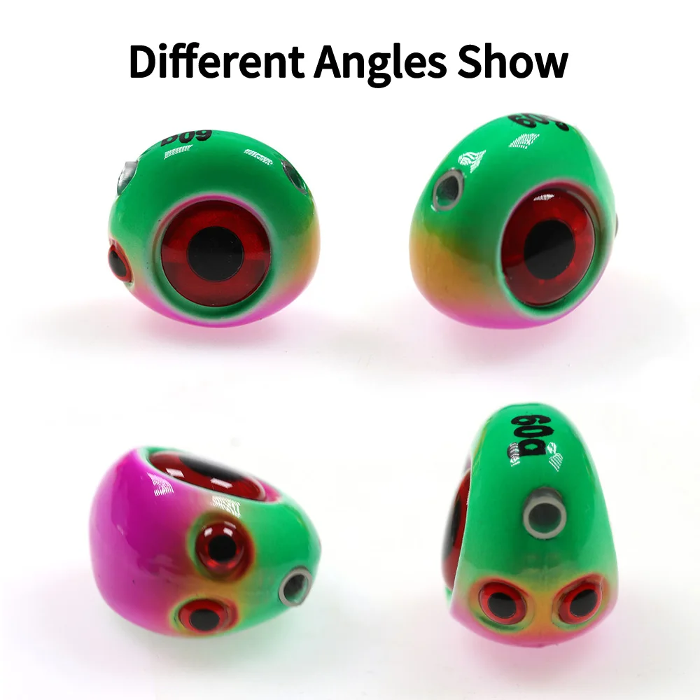 Elllv 1 pieza Kabura Pesca deslizador luminoso Jig Head Snapper/mar Bream Boat Pesca Trolling Jigging señuelo 60g 80g 100g - imagen 4