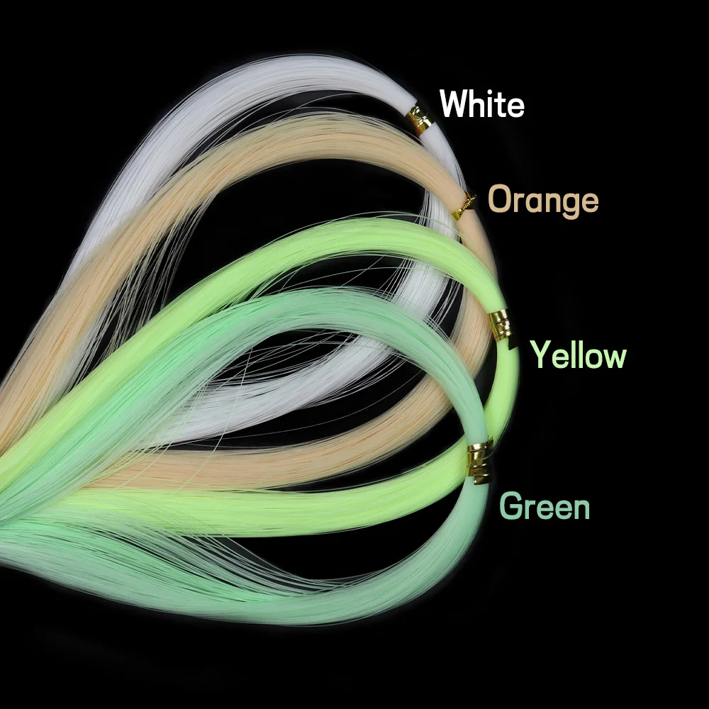 Bimoo-2 bolsas de hilo de fibra luminosa para pesca con mosca, Material superbrillante para señuelos de trucha, serpentinas de asistencia, anzuelos Sabiki - imagen 4