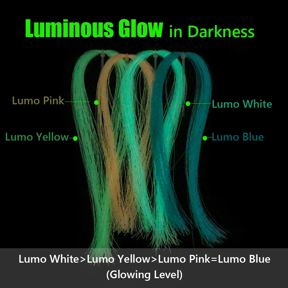 Wifreo-anzuelo de asistencia de oropel trenzado Sabiki Rig, hilos de atado de moscas de fibra brillante para Streamer, señuelo de trucha para pesca en agua salada, 4 paquetes - imagen 4