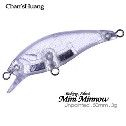 Chan'sHuang Mini Minnow buzo silencioso señuelo DIY pesca