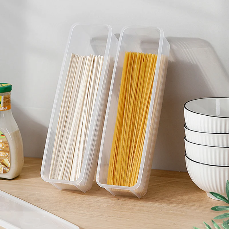 Contenedor de espaguetis para fideos de cocina, caja de almacenamiento para conservación de cereales para el hogar con cubierta, caja de espaguetis, contenedor de alimentos para cocina - imagen 4