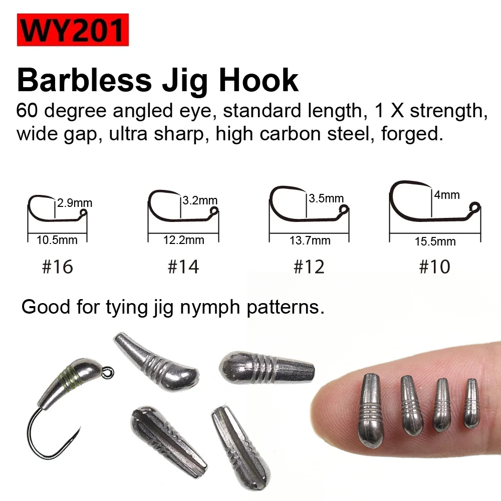 Bimoo12PCS XS S M L Ninfa Pesada Cuerpo trasero Jig espalda/cuerpo de camarón/carcasa Scud Material de atado de moscas de hundimiento rápido Color crudo 2 modelos - imagen 4