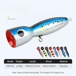 Popper de madera para pesca en mar – flotante señal