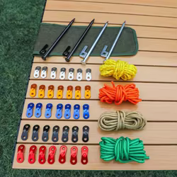 Cuerdas Guyline para tienda de campaña al aire libre de 4mm, 4M de longitud con 2 agujeros, tensor ajustador, líneas reflectantes para acampar, aleación de aluminio