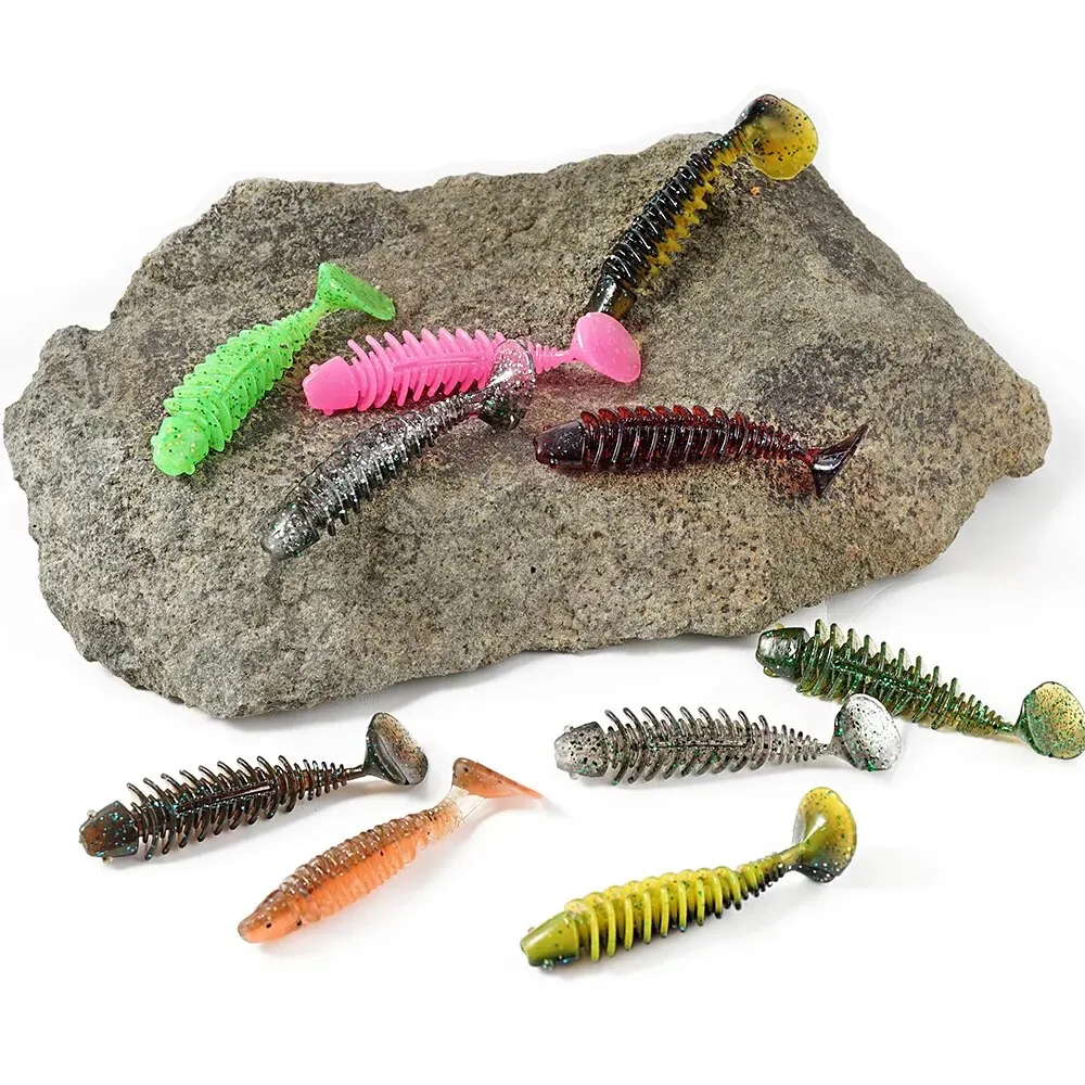 SUNMILE-cebo suave de pesca, cebos artificiales de gusano, 4cm/0,6g, 20 piezas, Wobblers de pesca en roca, Leurre Souple, perca, trucha, lubina - imagen 3