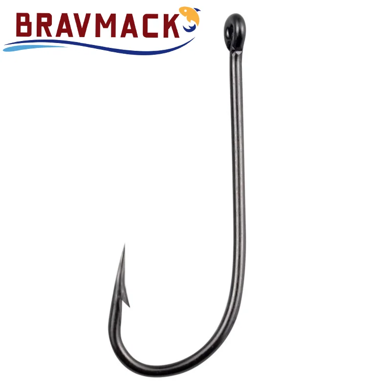 25 uds anzuelo de pesca con ojal grande, vástago largo con púas, gancho de articulación doblada redonda, anillo de ojo grande, anzuelo de gusano, señuelo de pesca, cuchara Spinner - imagen 4