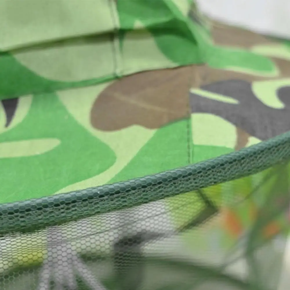 Camuflaje al aire libre, mosquitera, insecto, abeja, cubierta de red de malla, sombrero, gorra protectora para la cabeza, pesca al aire libre, sombrero para morder las abejas, sombreros de apicultura - imagen 4