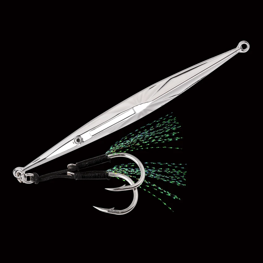 Cuchara galvanizada larga y delgada de 5 uds, señuelo de pesca con plantilla de Metal, cebo duro, cebo de pesca de lubina, señuelo de Jigging para agua salada 60g 80g - imagen 5