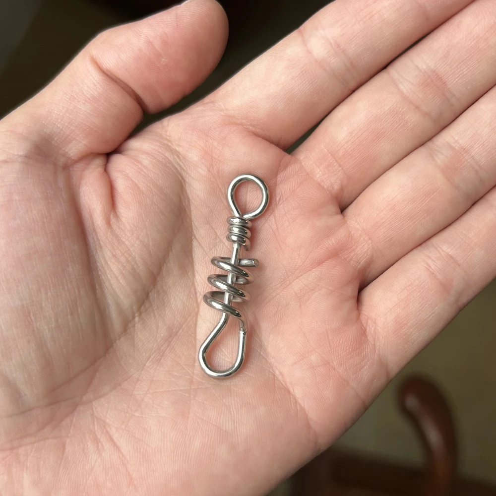 DNDYUJU-Pin de pesca de acero inoxidable, 10 piezas, forma de hilo, señuelo, gancho a presión, Conector de señuelo para pesca en el mar, accesorios - imagen 3