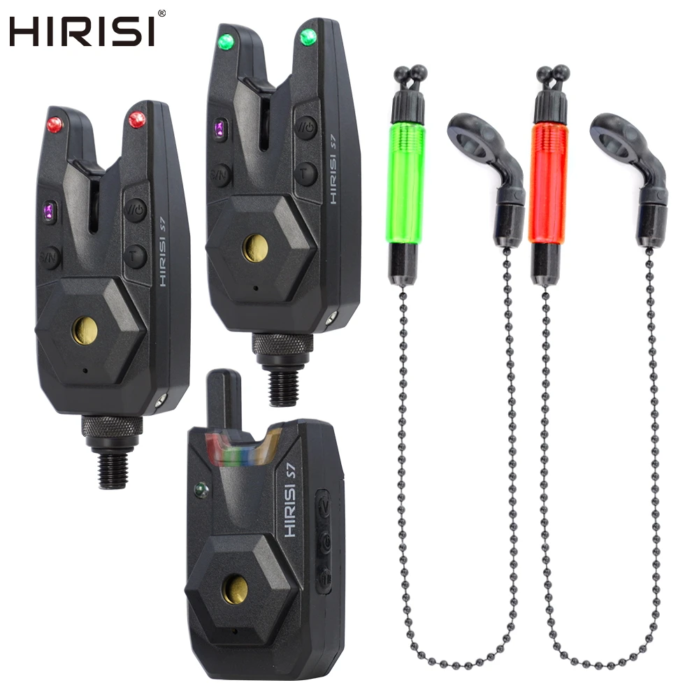 Hirisi-sistema de alarma de pesca inalámbrico, 2 uds., alarma + 1 receptor con 2 uds. Swingers, accesorios indicadores de pesca de carpa impermeables