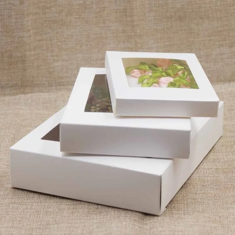 Caja de papel DIY con ventana, caja de regalo de papel, embalaje de pasteles para boda, fiesta en casa, embalaje de muffins, 10 Uds. - imagen 5