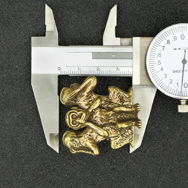 Adornos de cobre puro Retro para mascotas, estatua de mono, accesorios de decoración del hogar, decoración de escritorio en miniatura - imagen 5
