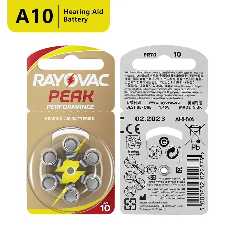 Baterías RAYOVAC PEAK A10 para Audífonos – Zinc-aire Alto Rendimiento - imagen 5