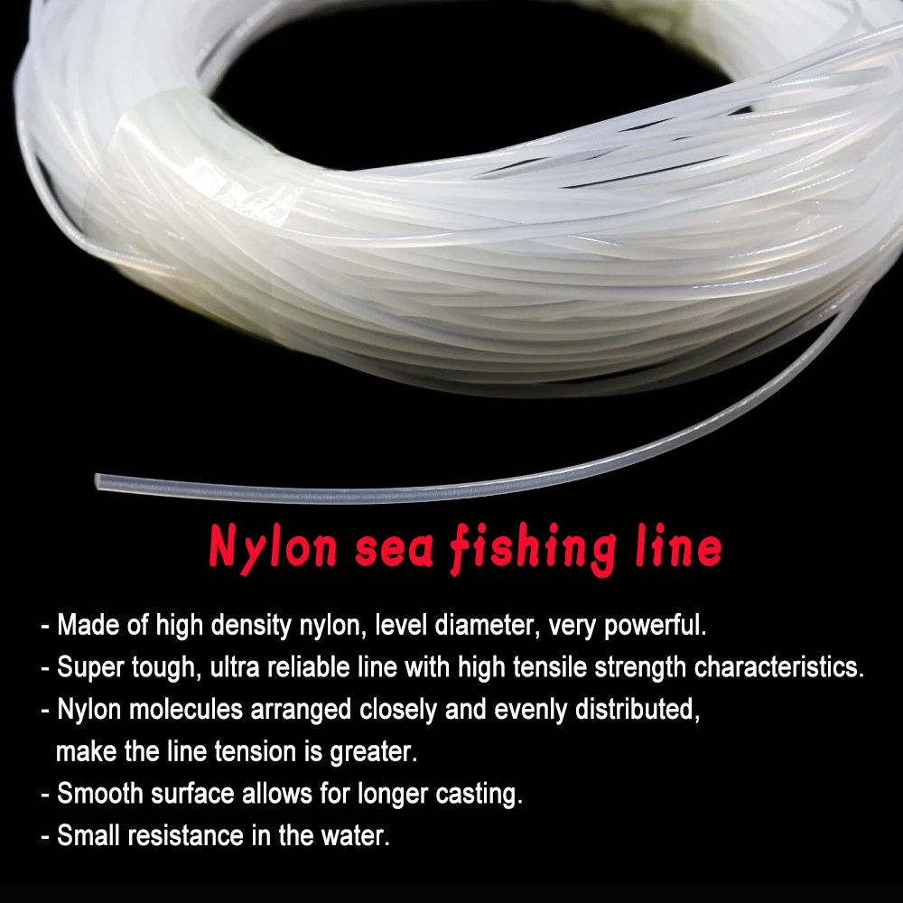 Una línea de pesca de nylon blanca