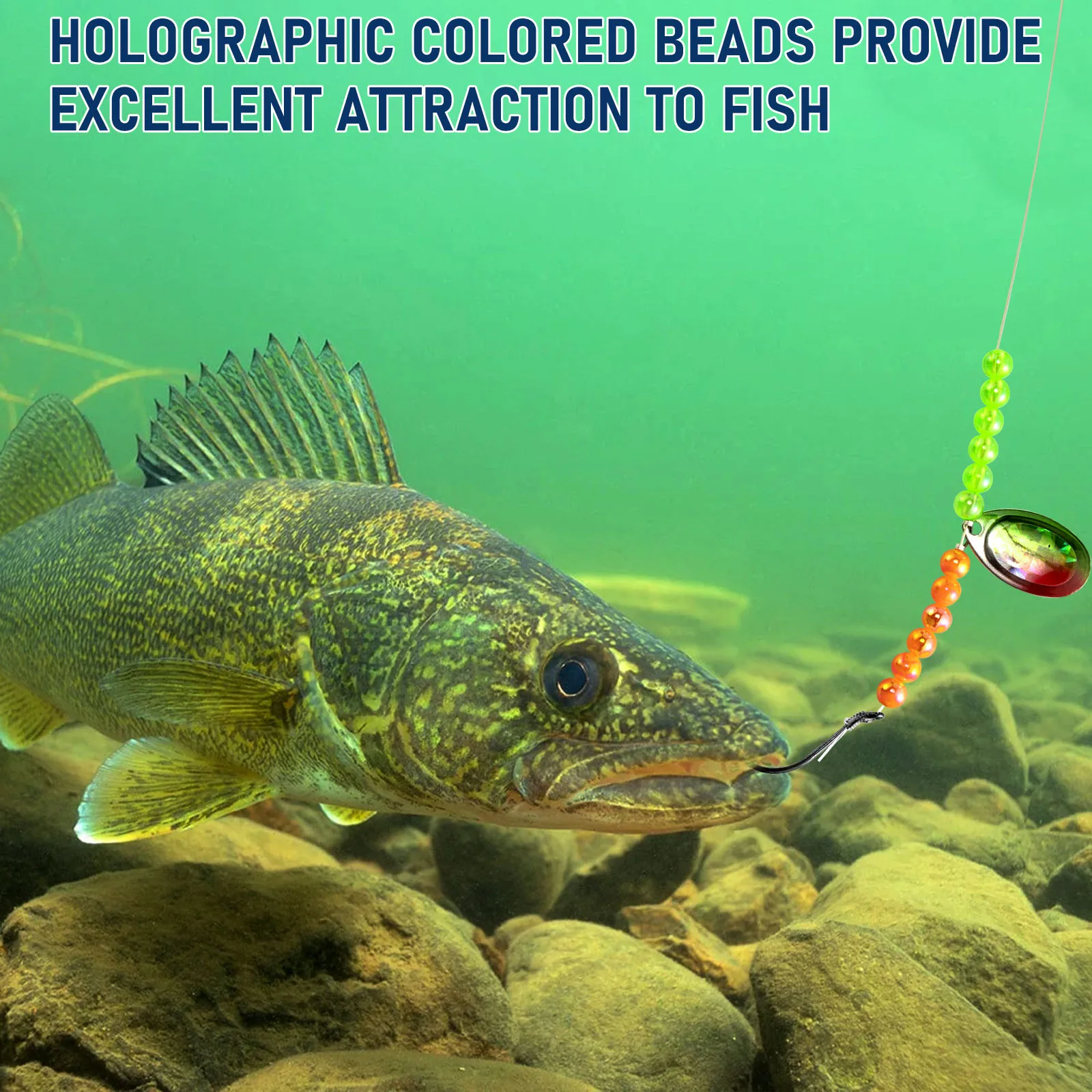 Cuentas de pesca holográficas 6mm 8mm 10mm – Montaje Carolina - imagen 2