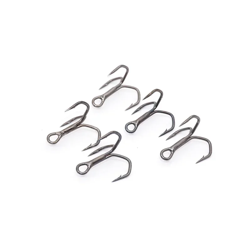 OUTKIT alta calidad 5 unids/caja nuevo diseño 4xStrengthen aleación de acero señuelo afilado anzuelo triple 6-14 # Caja de pesca con anzuelo para aparejos de pesca - imagen 3