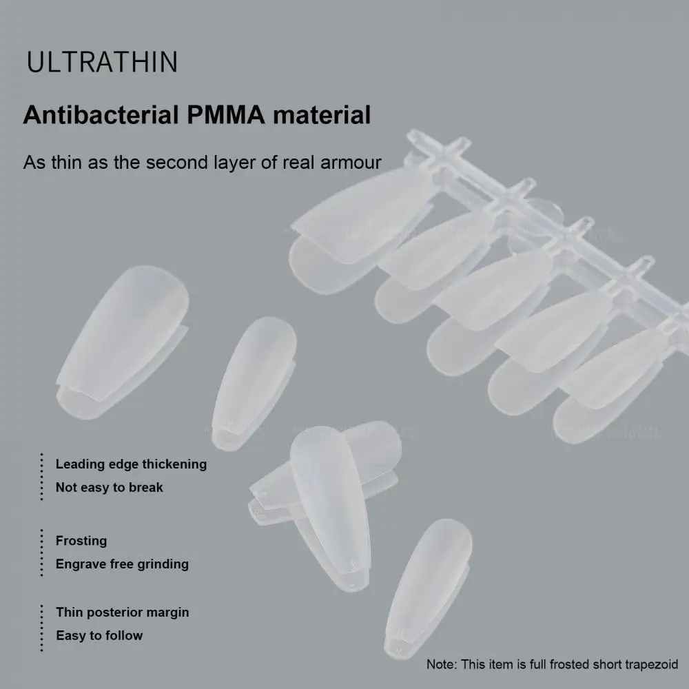 Uñas postizas mate sin huellas, uñas postizas sin pulir, diseño medio corto, puntas de uñas de Gel suave mate alto para extensión - imagen 2