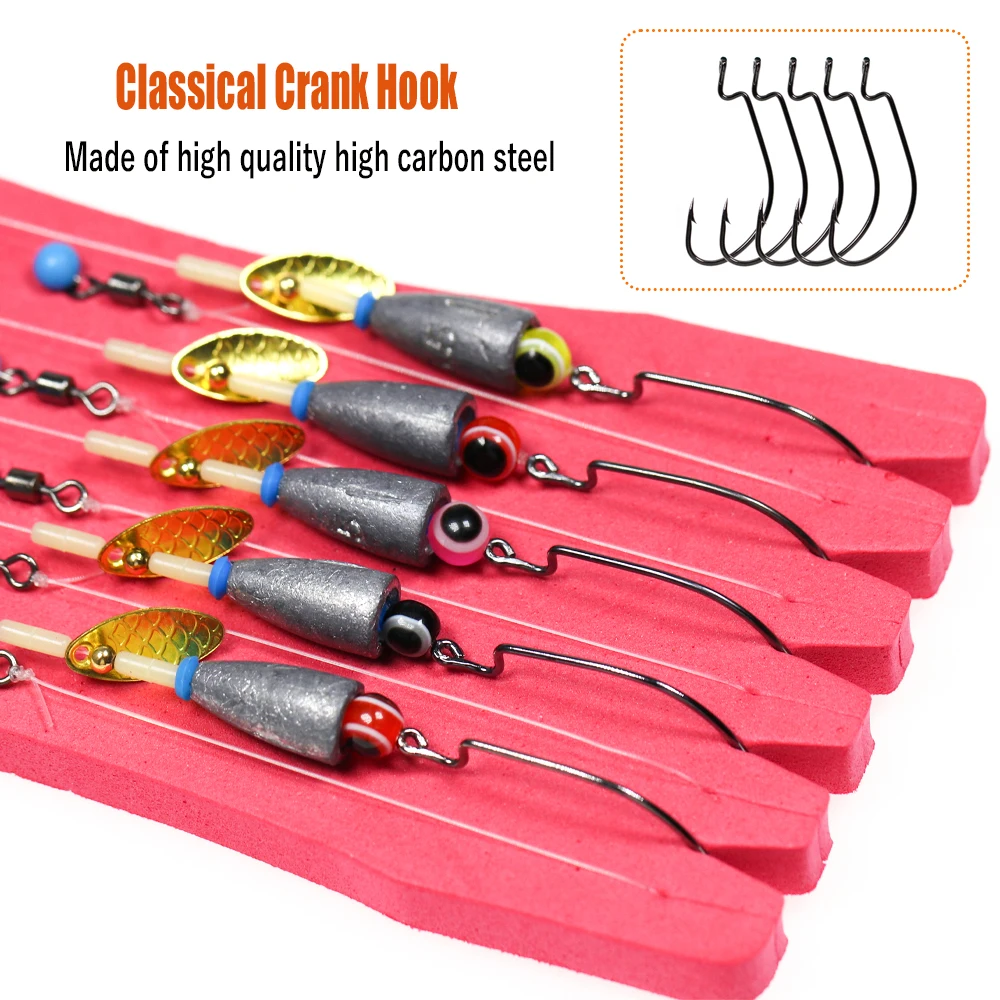 5 unids/lote Texas Rig Set para pesca de lubina Kit de aparejo de Carolina aparejos de pesca anzuelos pesca de carpa aparejos de pelo listo hecho cebo boilie - imagen 5