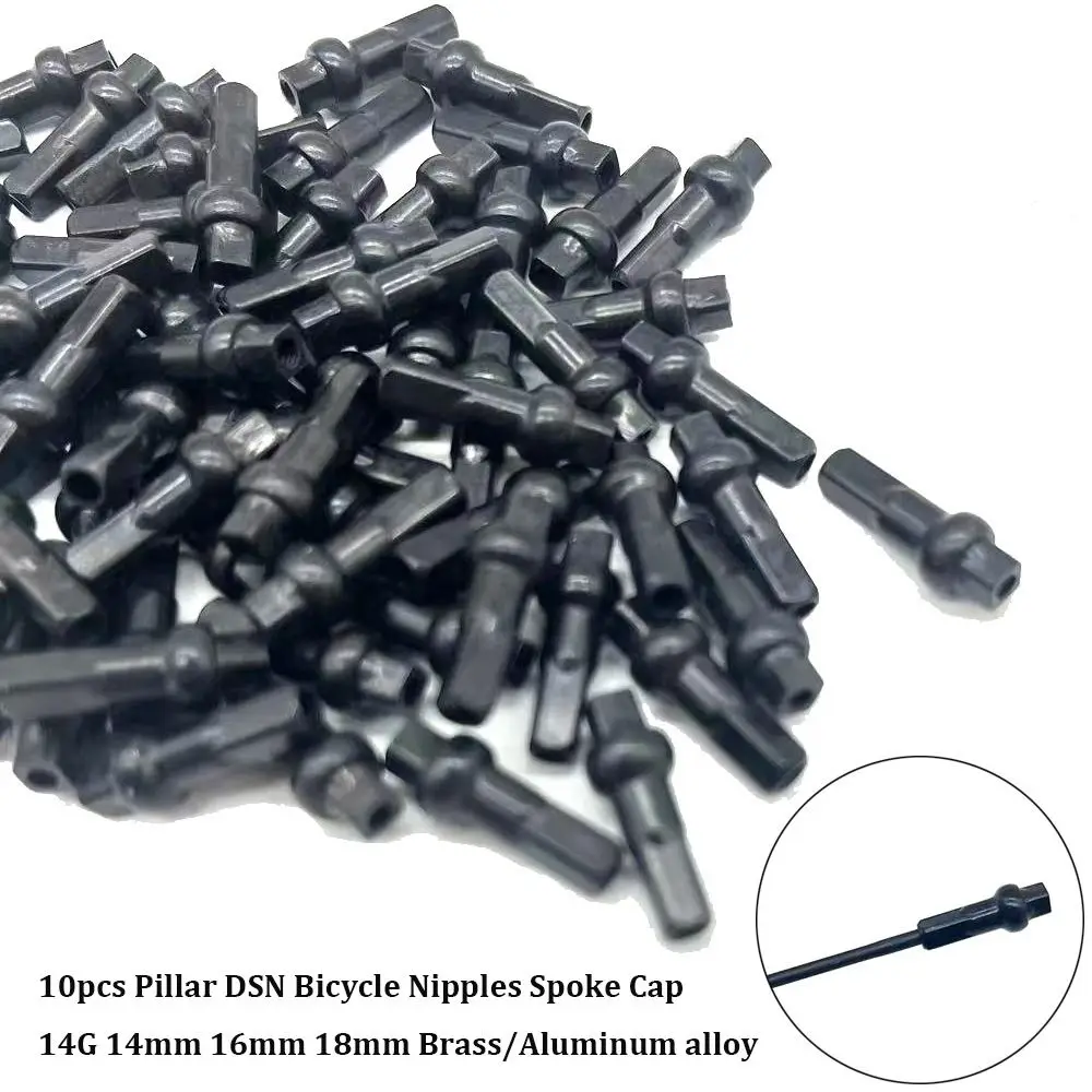 10pcs New Pillar DSN Highway Bicycle Nipples Brass/Aluminum alloy 14G 14mm 16mm 18mm Spoke Cap Anti Wear Road Bike Wheel Spokes - imagen 2