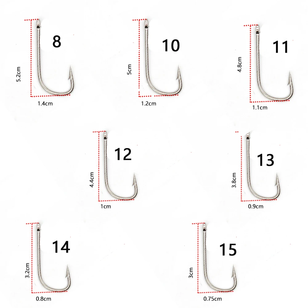 Anzuelo de pesca de acero con alto contenido de carbono, aparejos de pesca de lubina japonesa, 2 rebanadas de carpa, con forma de anzuelos de púas, 3 #-14 #, 20 piezas - imagen 2