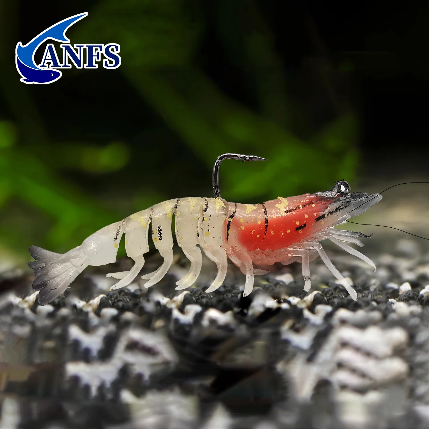 ANFS 1 ud./3 uds. Cebo suave luminoso señuelo de pesca de gambas con plantillas de pesca preinstaladas para lubina trucha Walleye agua dulce agua salada - imagen 3