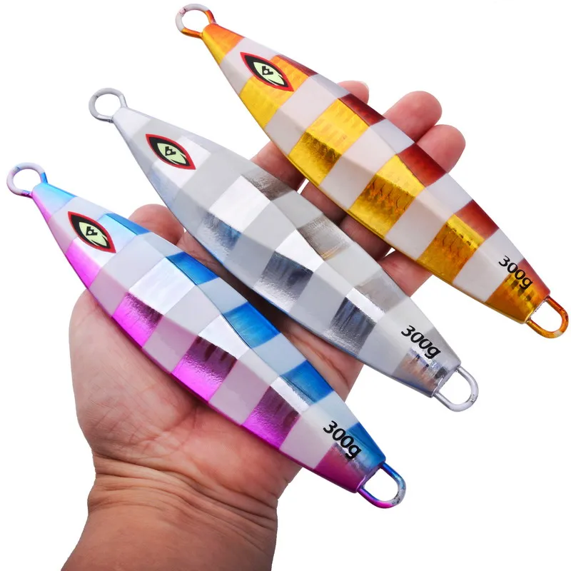 Señuelos de pesca de hundimiento lento de Metal, 6 uds., 100g, 150g-300g, plantillas de pesca, señuelos de agua salada, plantilla de lubina de Metal, Isca, señuelos de peces falsos artificiales - imagen 5