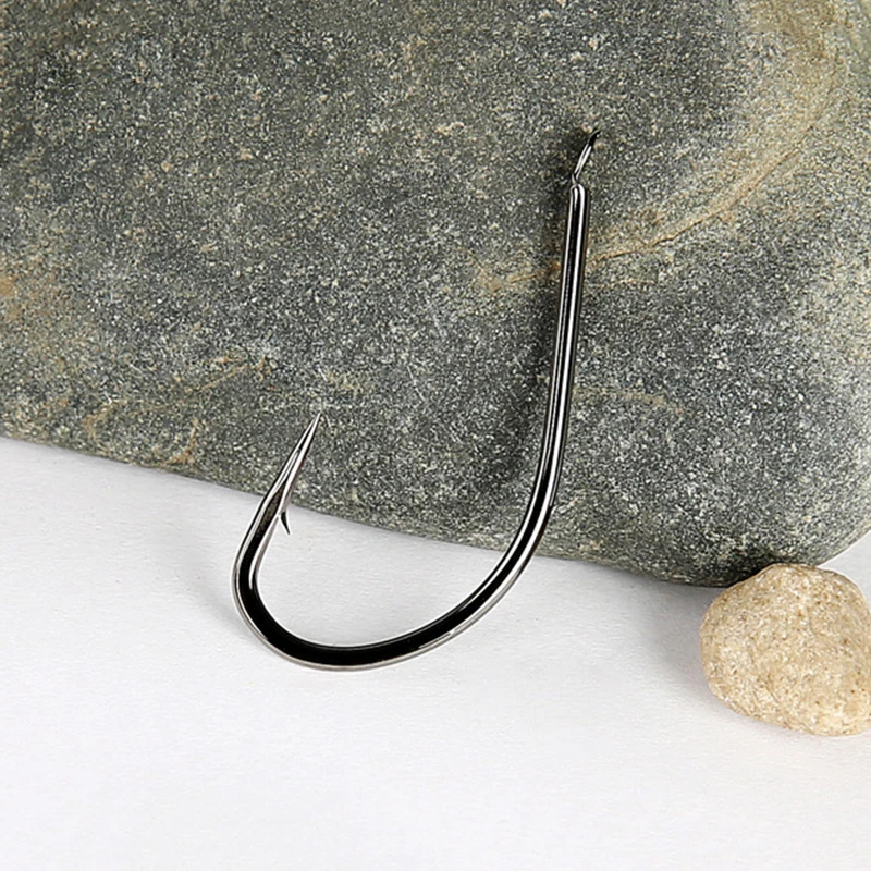 1000 Uds. Suministros de Pesca anzuelos de cabeza plana con púas mango largo vástago aparejos de Pesca de carpa cruciana anzuelos de Pesca de alta calidad - imagen 2