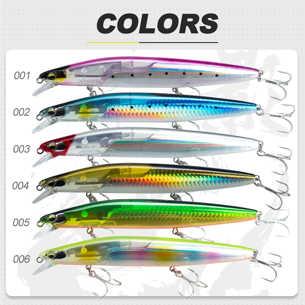 DT EXSENCE-señuelo de pesca Shallow Assassin Slider Minnow, sistema de deslizamiento de peso de tungsteno FLASH, 120mm, 20g/145mm, 27g - imagen 5