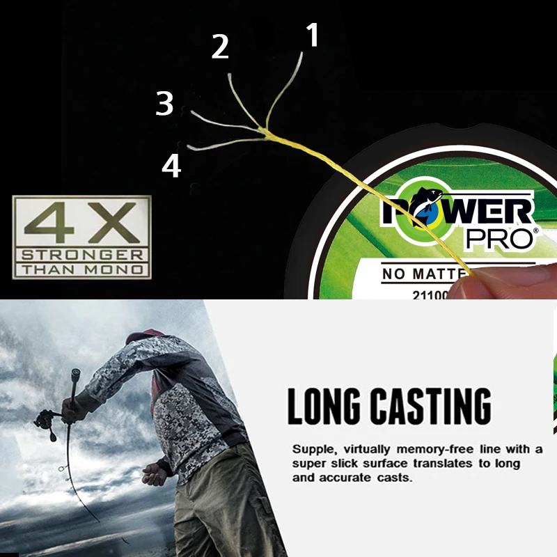 Original POWER PRO SSV2 8 Strands 300Yds Braided Spectra Fishing Line 10lb ~ 80lb USA PE Multifilament Braid Line PESCA - imagen 4