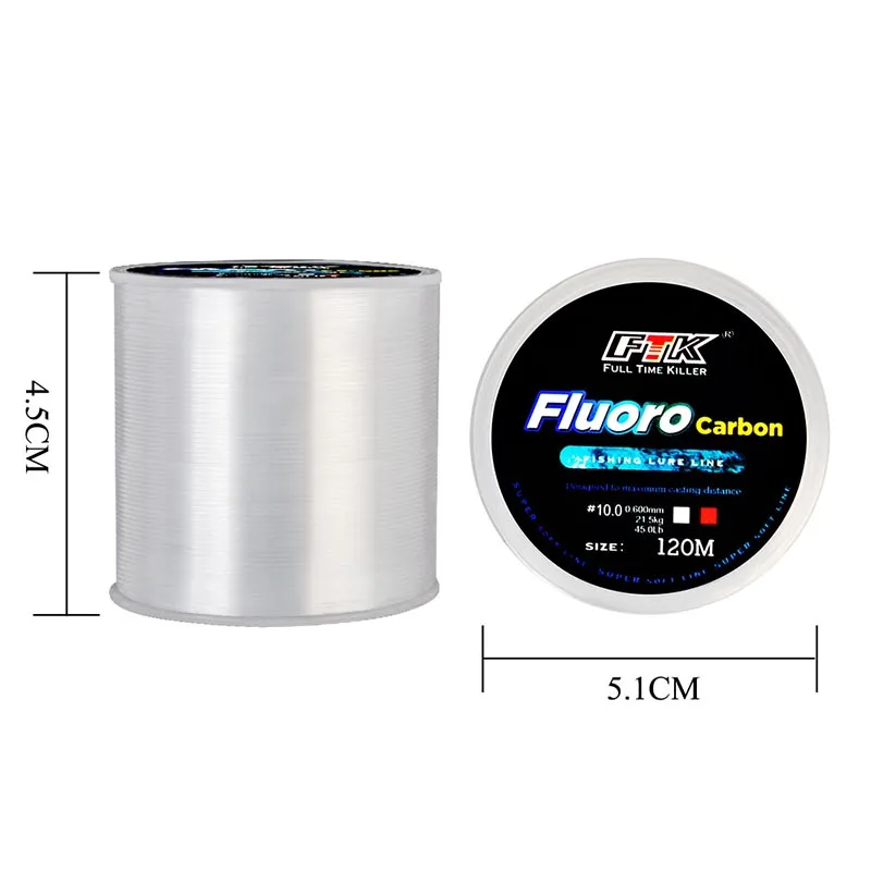 Sedal de pesca Invisible de 120m, hilo de nailon con revestimiento de fluorocarbono, súper fuerte, para aparejos de carpa, 7,15 LB-45LB - imagen 2