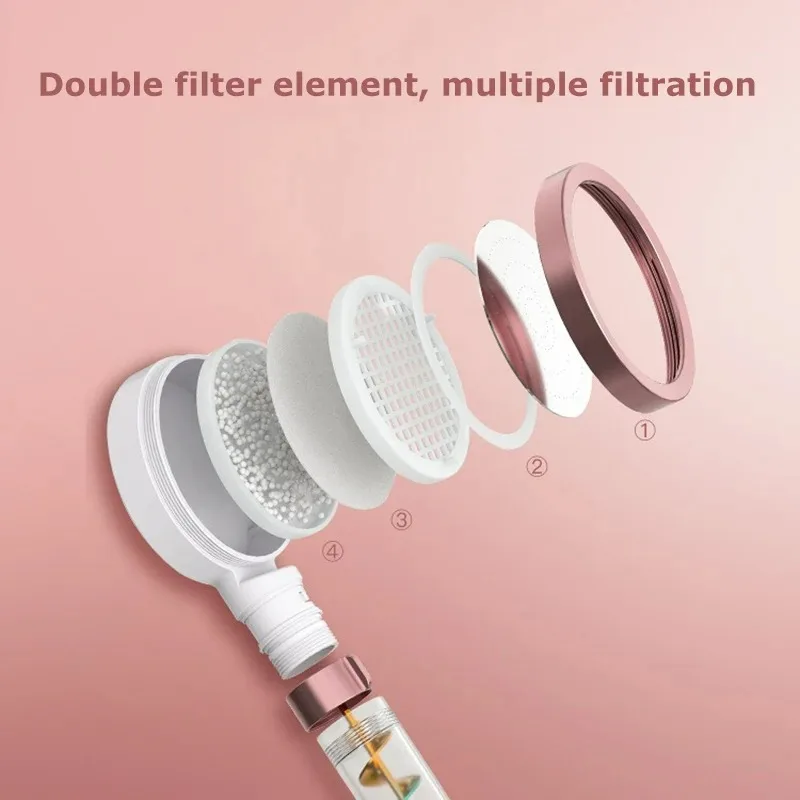 Boquilla de eliminación de cloro con doble filtro, ducha de baño para el hogar, ducha presurizada de mano y cabezal de ducha de belleza para la piel - imagen 5