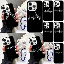 Funda de teléfono de regalo con latido del corazón de violonchelo para iPhone 17 Air 16 15 14 12 13 PLUS 11 PRO MAX