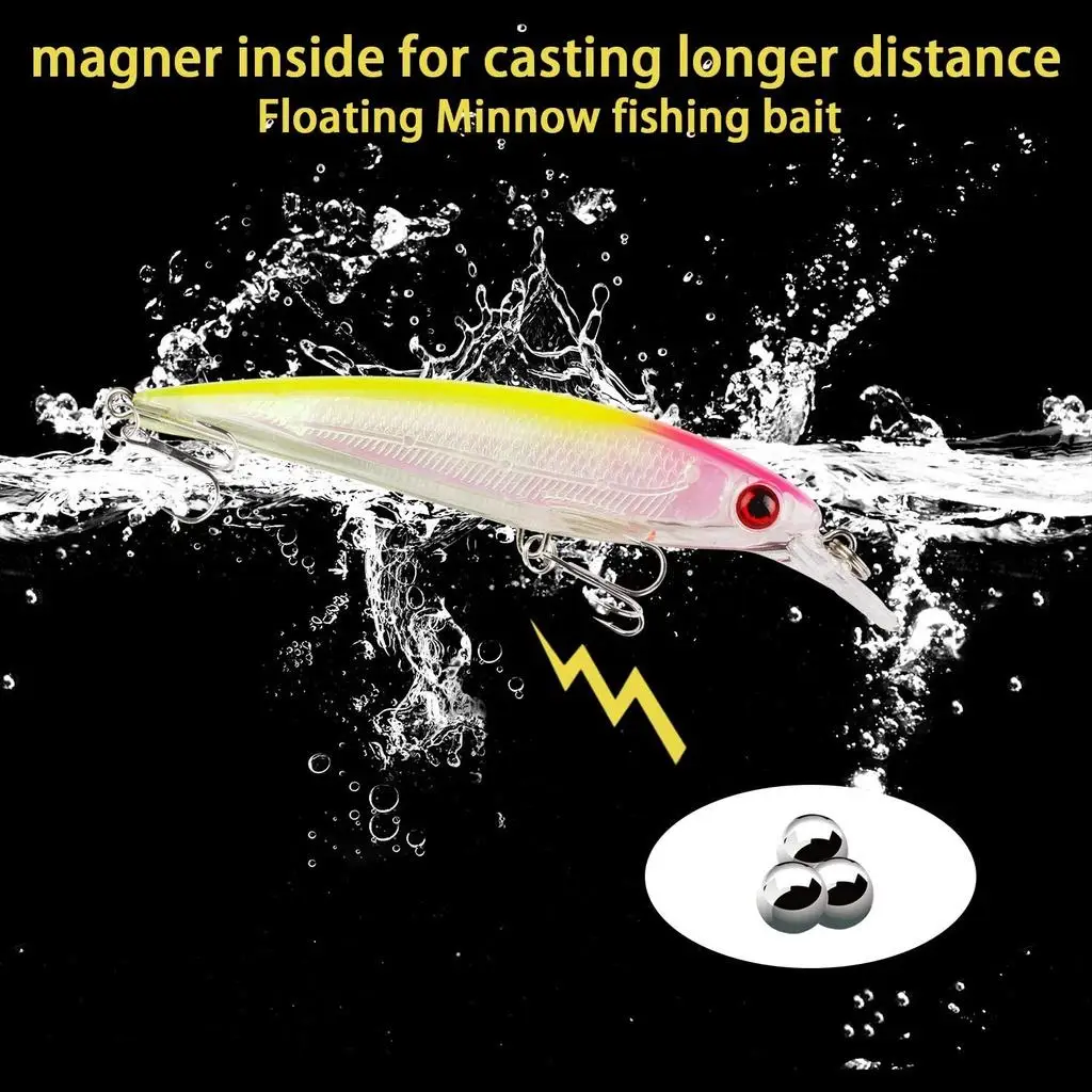 Cebo de pececillo de largo alcance, 11cm/13,5g, cebo flotante para pececillos en suspensión de agua, cebo biónico para pececillos - imagen 3