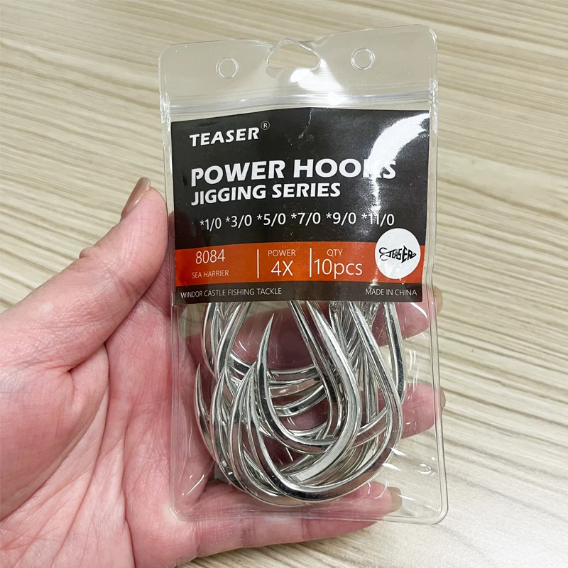 OBSESSION 8084 4X 10 unids/bolsa anzuelo de Jigging pesado de juego grande de alto carbono 1/0-11/0 anzuelos de Pesca individuales de agua salada - imagen 3