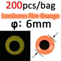 200pcs 6mmFireOrange