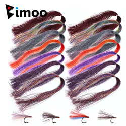 Bimoo-anzuelos para moscas ninfas, 14 paquetes de 7 colores variados, Flashabou, varios tonos para moscas, ninfas, Streamer, Sabiki
