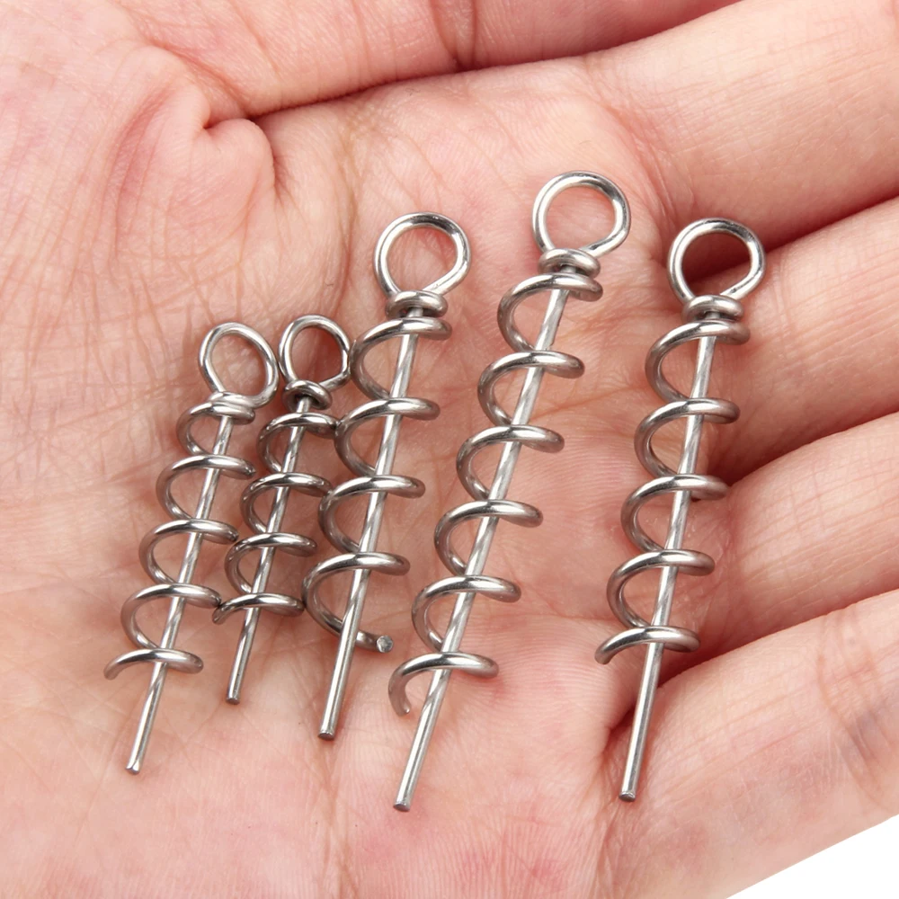 Spinpoler-tibre de cebo de pesca, señuelo suave, Pin de bloqueo giratorio, 3cm, 4cm, 4,5 cm, 5cm, aparejos giratorios de acero inoxidable fuerte, accesorios de primavera - imagen 5