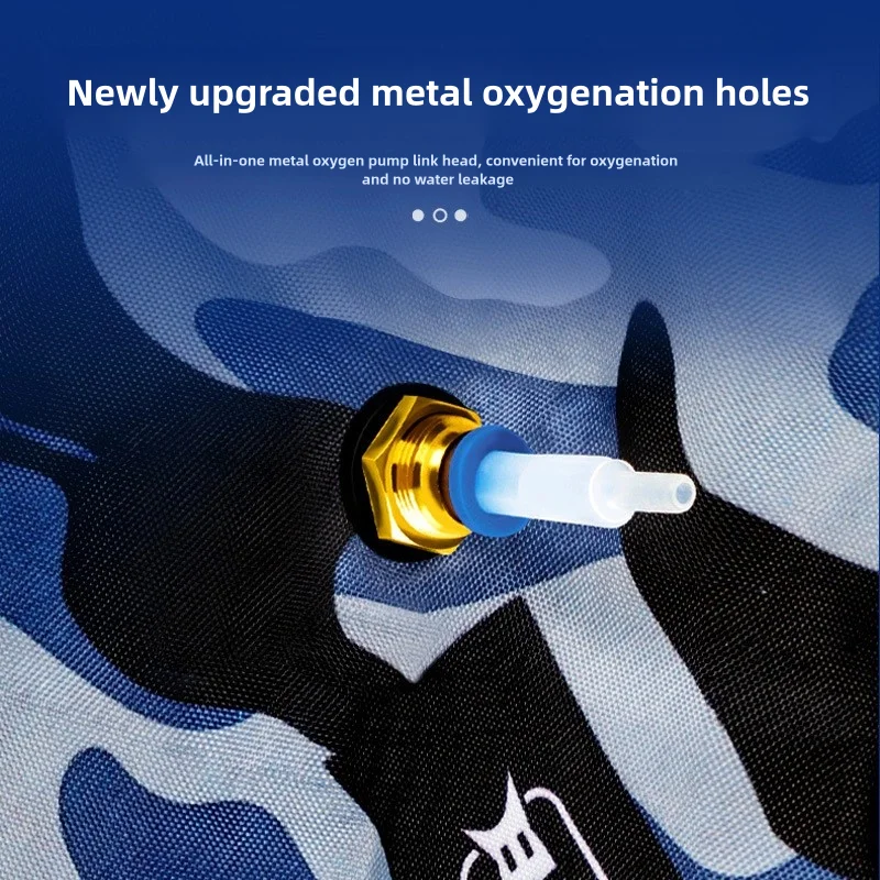 Bolsa gruesa para peces vivos, bolsa de transporte para peces, pesca en el campo, oxigenación especial, cubo de protección plegable portátil para atrapar peces - imagen 3