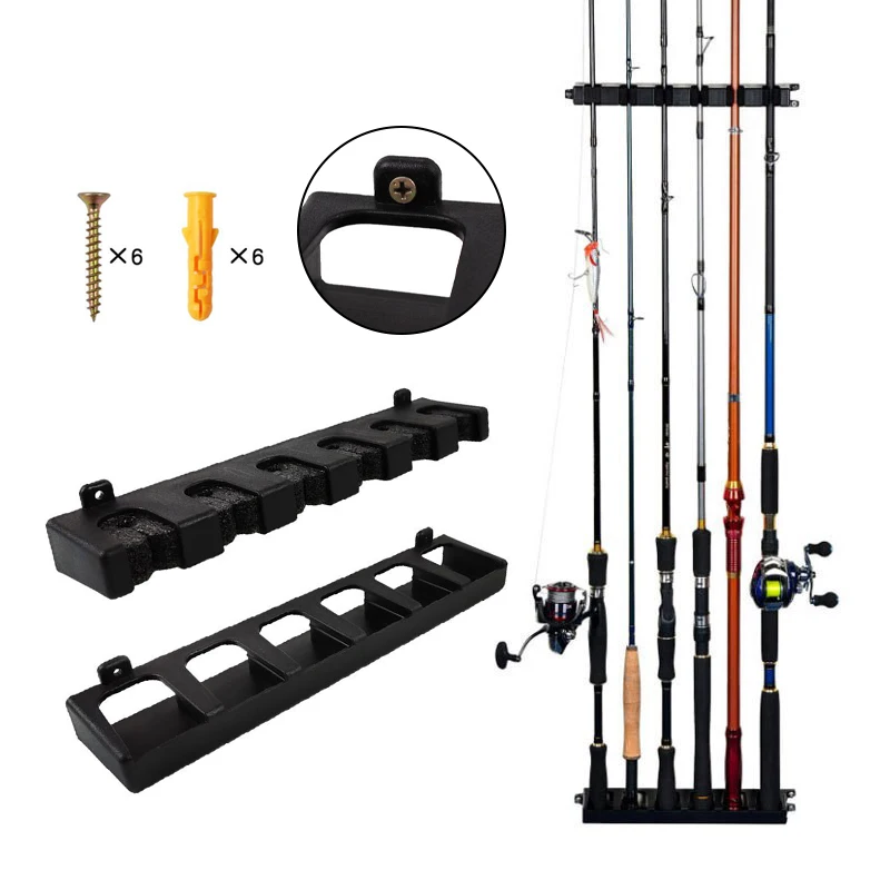 WEIHE Soporte Pared para Cañas de Pescar con Almacenamiento EVA - imagen 2