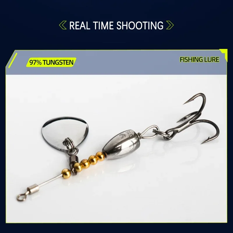 Señuelo giratorio tungsteno 3,7g-16,1g con lentejuelas para lubina y trucha - imagen 5