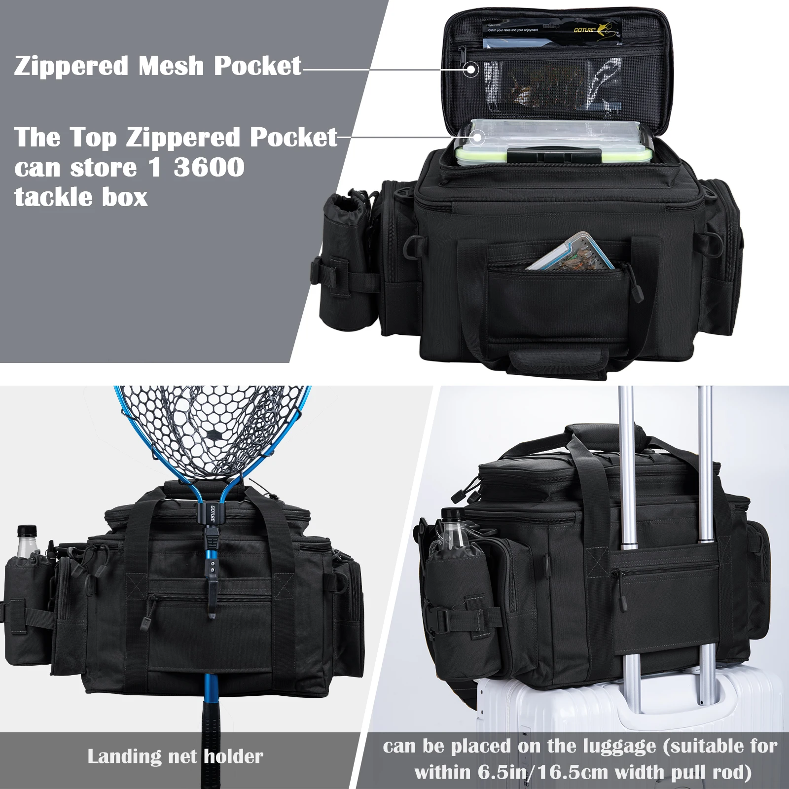 Bolso de Hombro Goture Impermeable – Gran Capacidad para Pesca - imagen 4