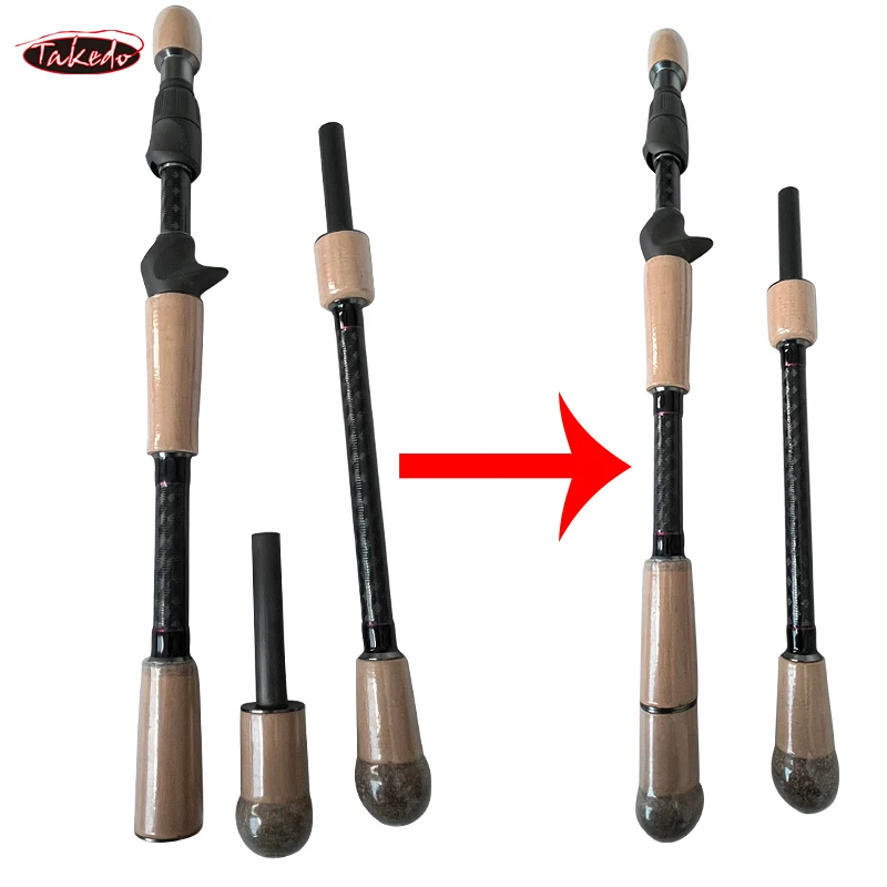 TAKEDO-cañas de pescar de viaje de 2,1 M, asiento de carrete Fuji, guías Fuji, señuelo de lubina, cañas de pescar de fundición para Surf, 6 secciones, caña de trucha ajustable - imagen 5