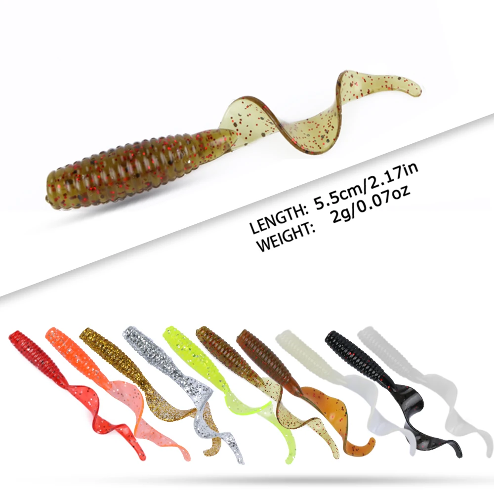 Goture 10 unids/set señuelo de pesca suave 6cm 2g Jig Wobblers Artificial silicona gusanos señuelos para lubina trucha carpa Señuelos de Pesca cebo - imagen 5