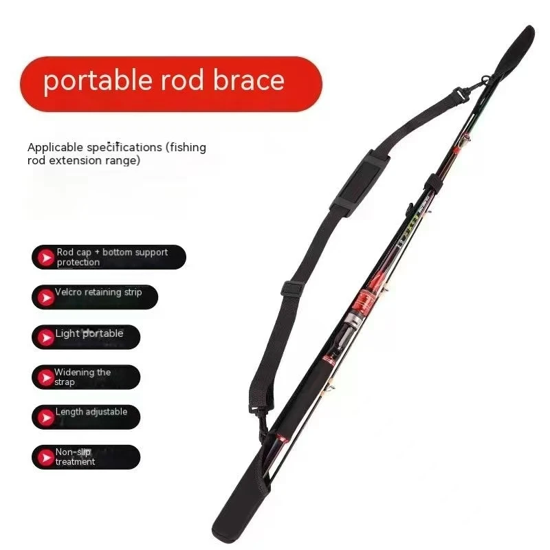 OUTKIT-bolsa de almacenamiento para caña de pescar, cinturón de hombro ajustable para caña de pescar, cinturón Protector de caña de pescar portátil, carrete, accesorios de pesca