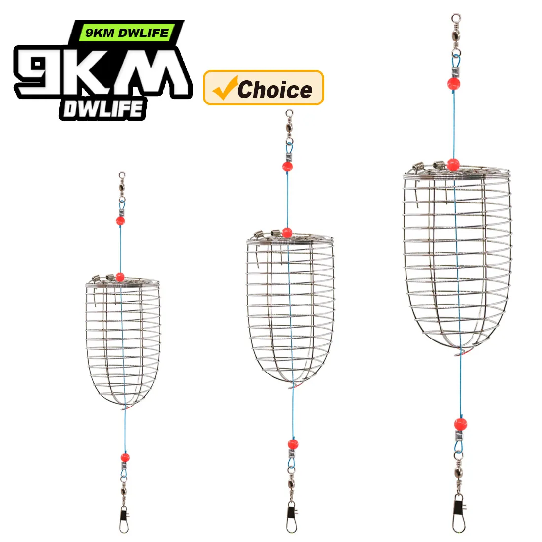 Soporte alimentador de jaula para cebo de pesca, 9KM, 1 Uds., alambre de acero inoxidable, alimentador de cebo para carpa, soporte para cesta, accesorios para aparejos de pesca