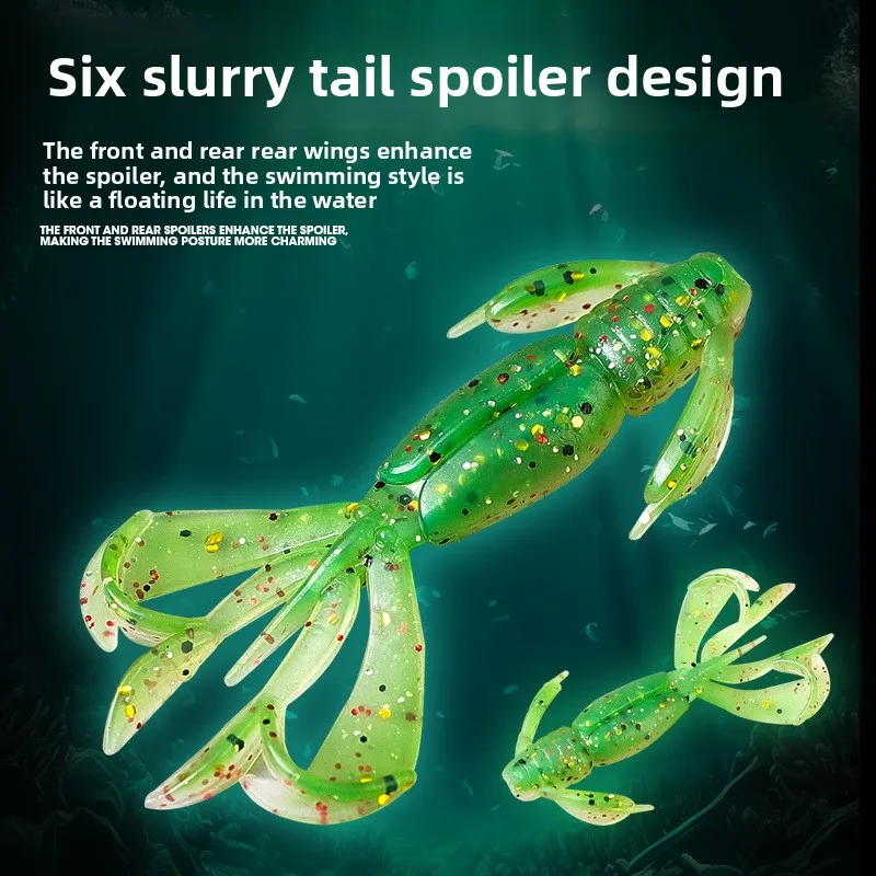 Cebo falso mariposa camarón pez señuelo con anzuelo 5,5 cm 2g TPE flotante agua simulación peces señuelos camarones falsos cebos blandos - imagen 2