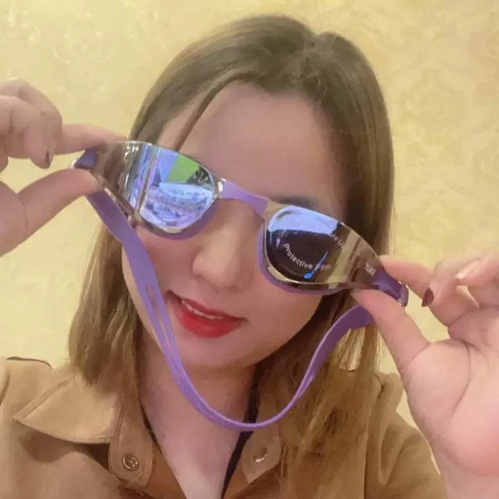 Gafas de Natación Impermeables con Pieza Nasal Desmontable, Gafas de Natación con Recubrimiento Electrolítico Anti-UV, Lentes de Silicona HD Antivaho, Gafas de Natación para Piscina