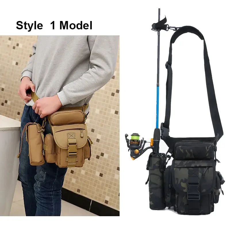 Bolsa de pierna de pesca para hombre, riñonera táctica, cinturón, cadera, ciclismo, viaje, Camping, bolsos de hombro, bolsa de sillín multifunción - imagen 3