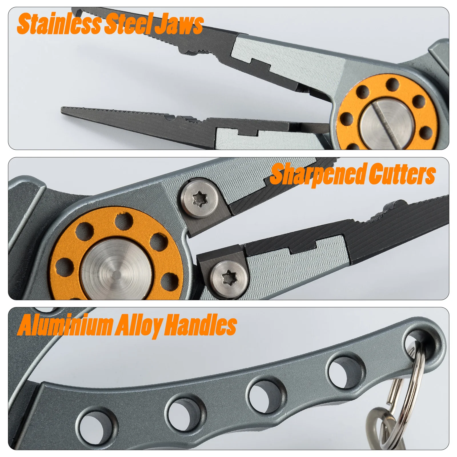Alicates pesca multifuncionales aluminio 6061 – Cortador y removedor
